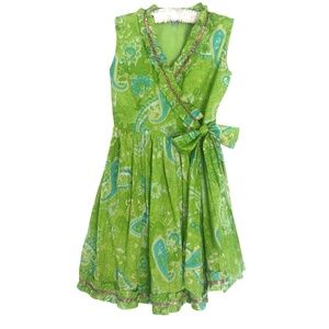 Cupcakes & Pastries Green Paisley Wrap Dress 4